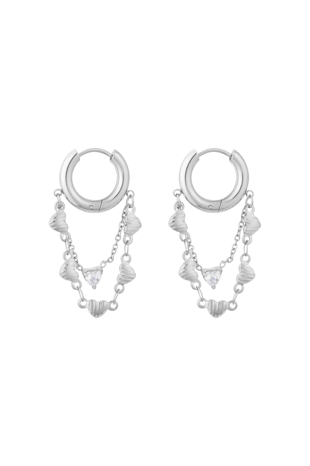 earrings chain of hearts