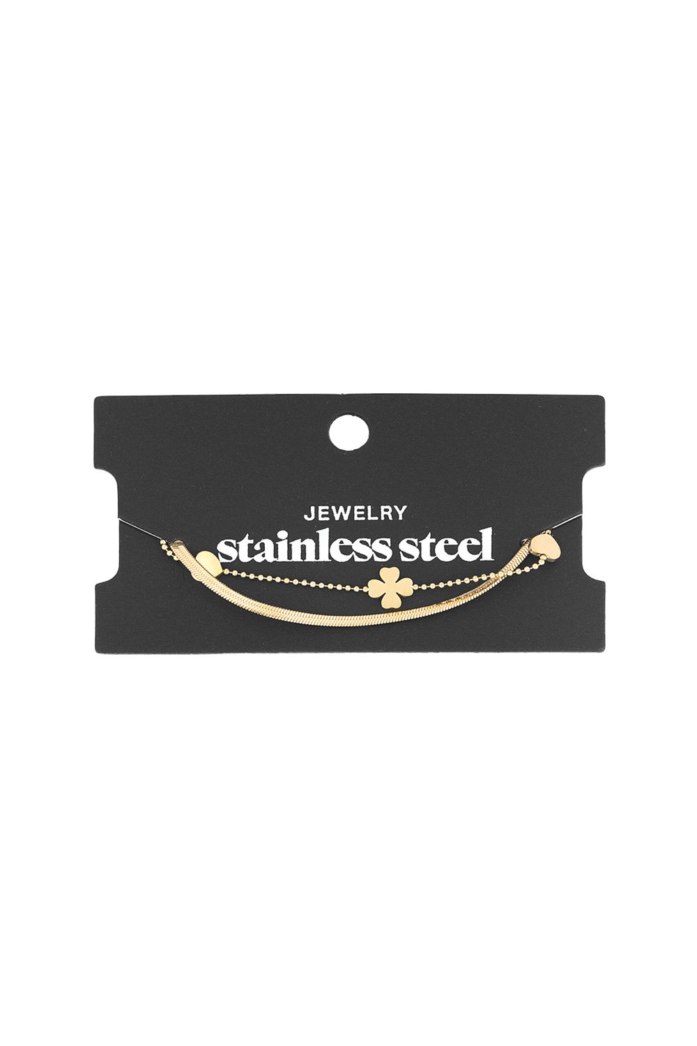 Armband Kleeblatt Herz - Goldfarben Bild3