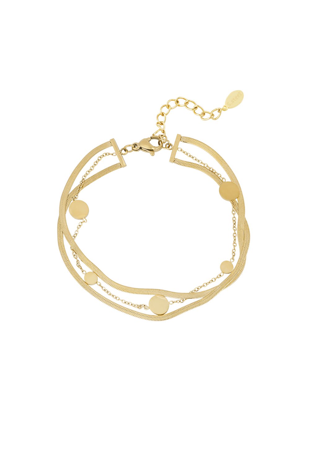 Doppeltes Münzarmband - Goldfarben 