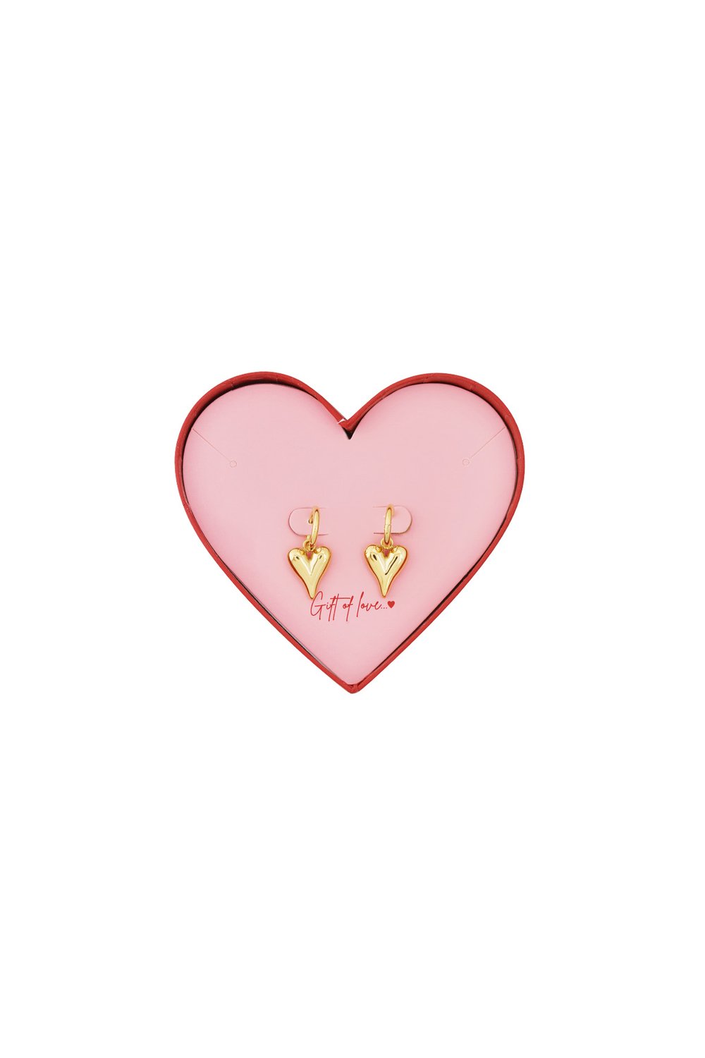 Heart earrings in box