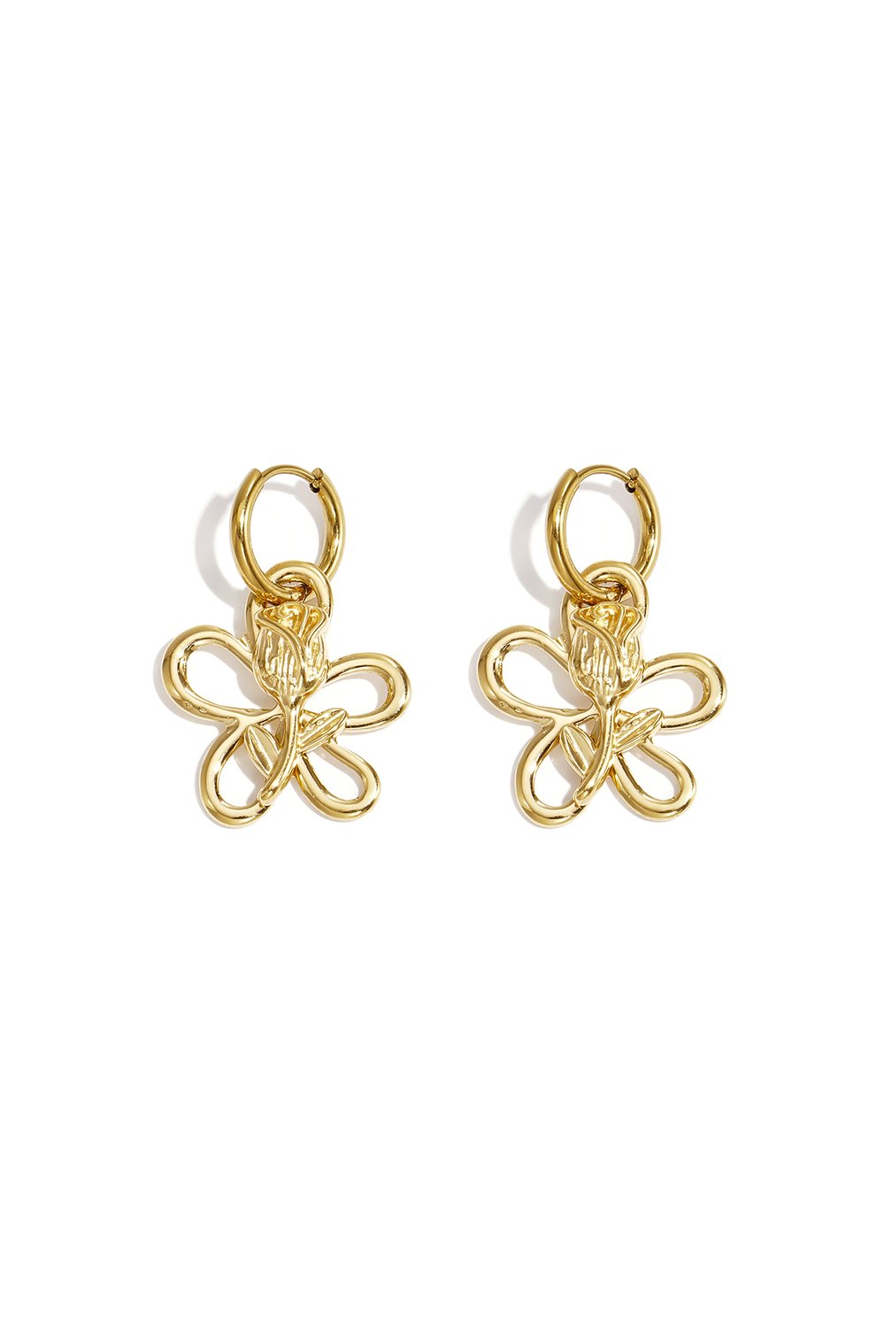 Earrings with rose in flower pendant Picture6