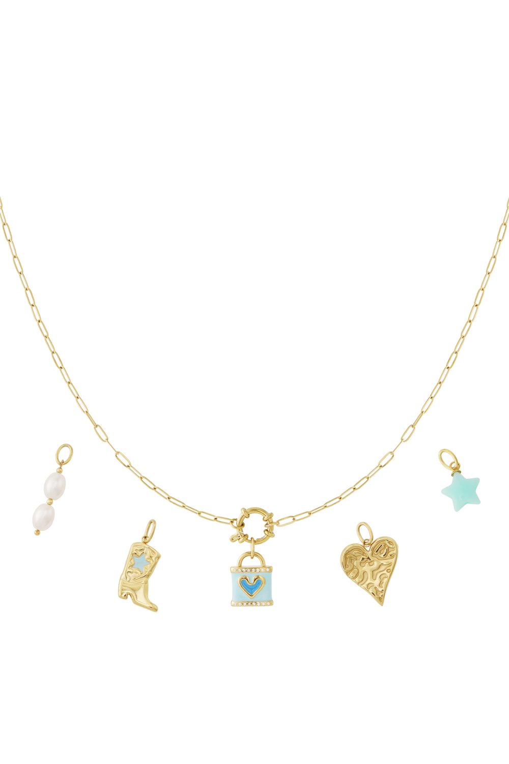 Collier DIY en forme de cœur bleu