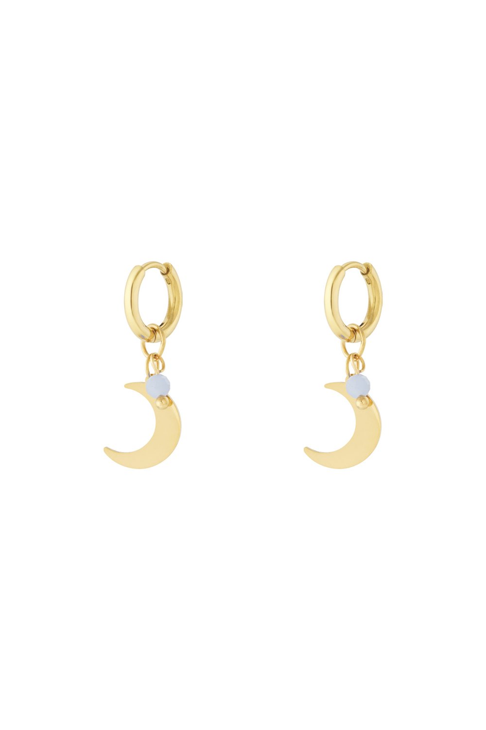 Earrings with moon charm and coloured bead Picture3