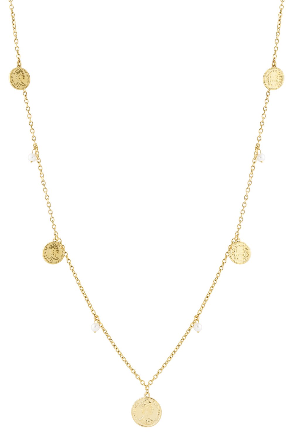 Madeni para ve inci kolye 