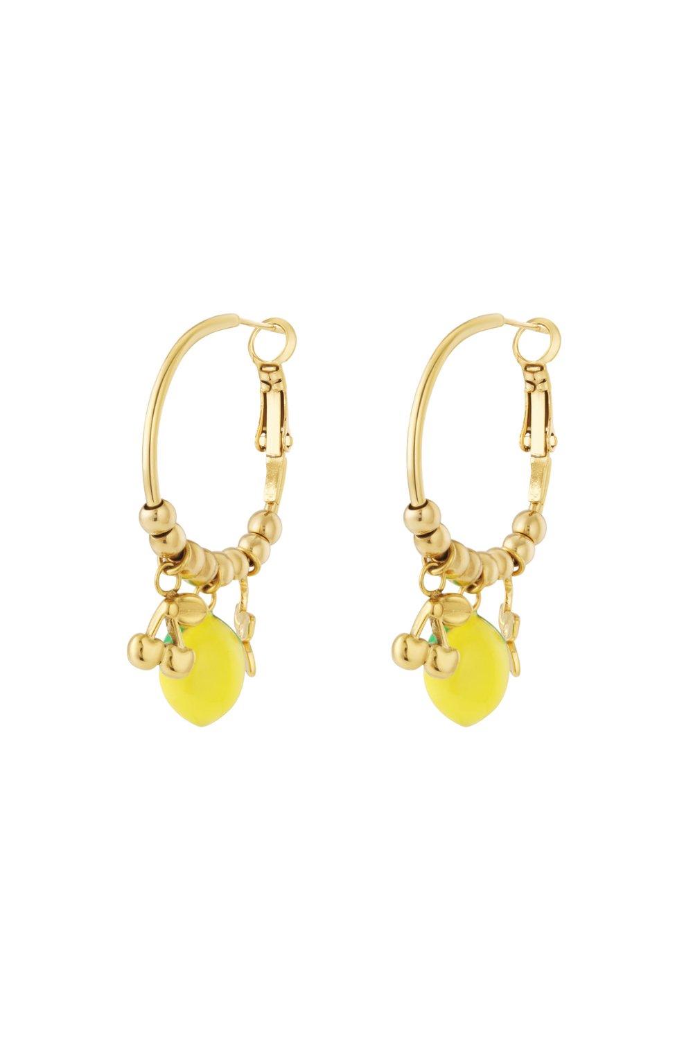Lemon with cherry Earrings 