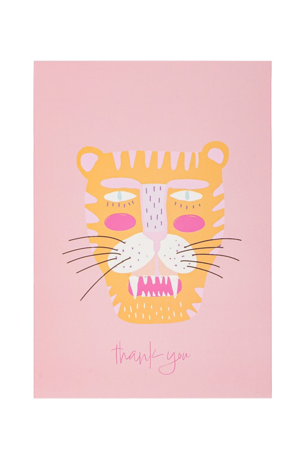 Greeting card tiger pink 