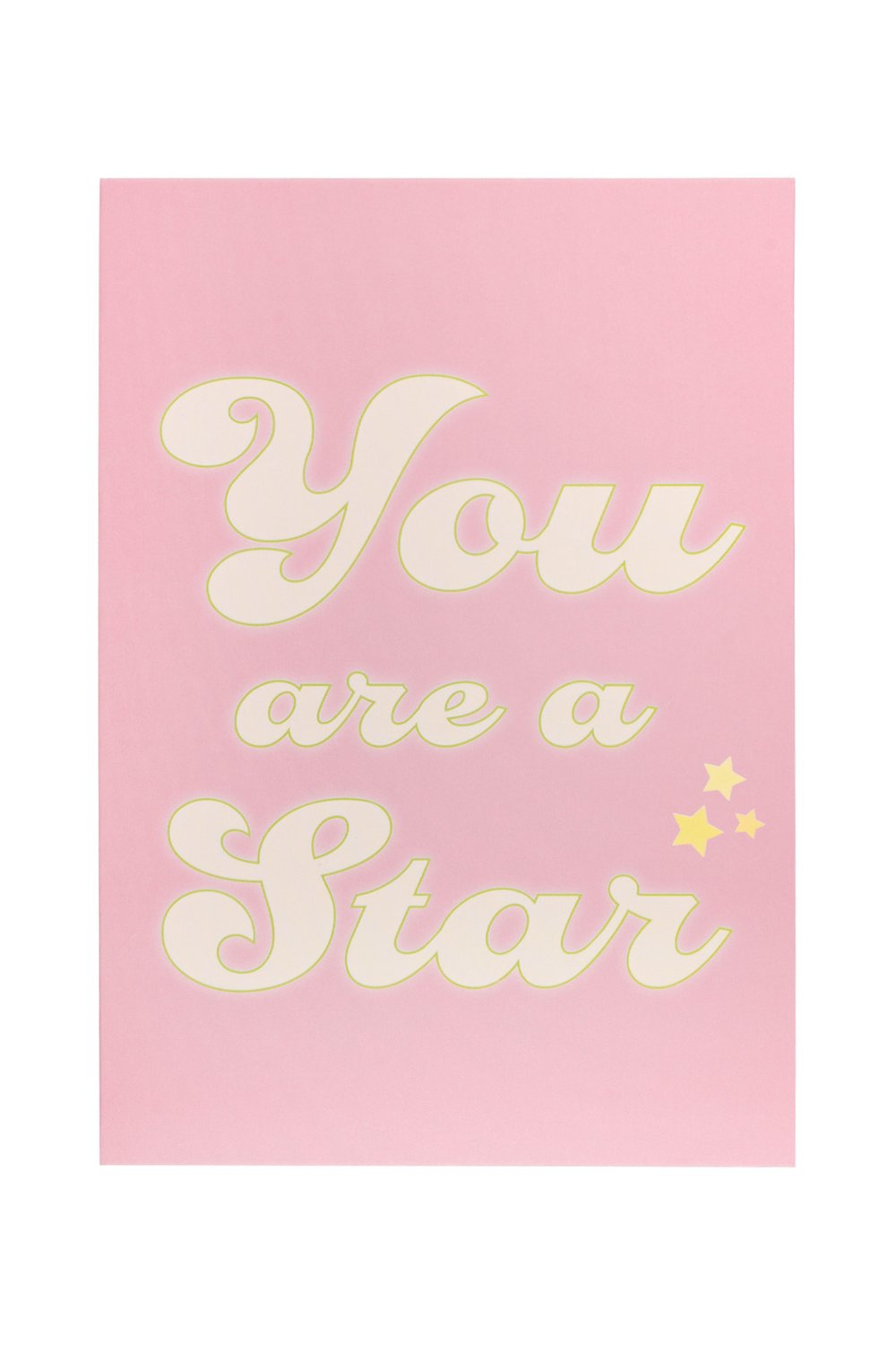 Greeting card you are a star pink