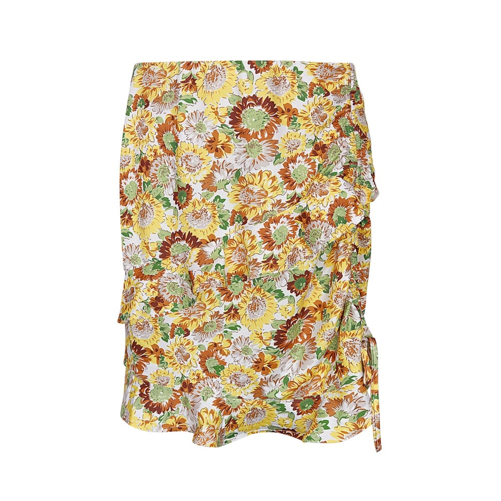 Skirt floral print - blue S 