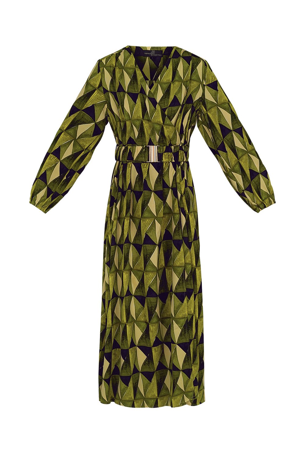 Maxi dress retro print green