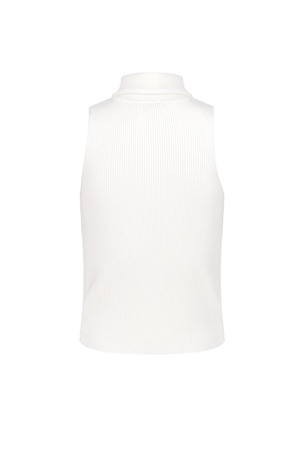 Ärmelloses Top mit hohem Rollkragen klein/mittel – weiß Bild2