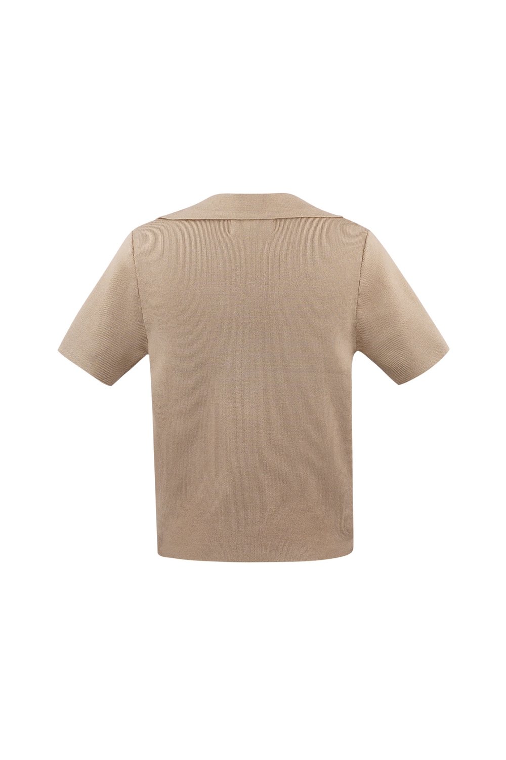 Halbgeknöpftes Poloshirt klein/mittel – beige Bild2