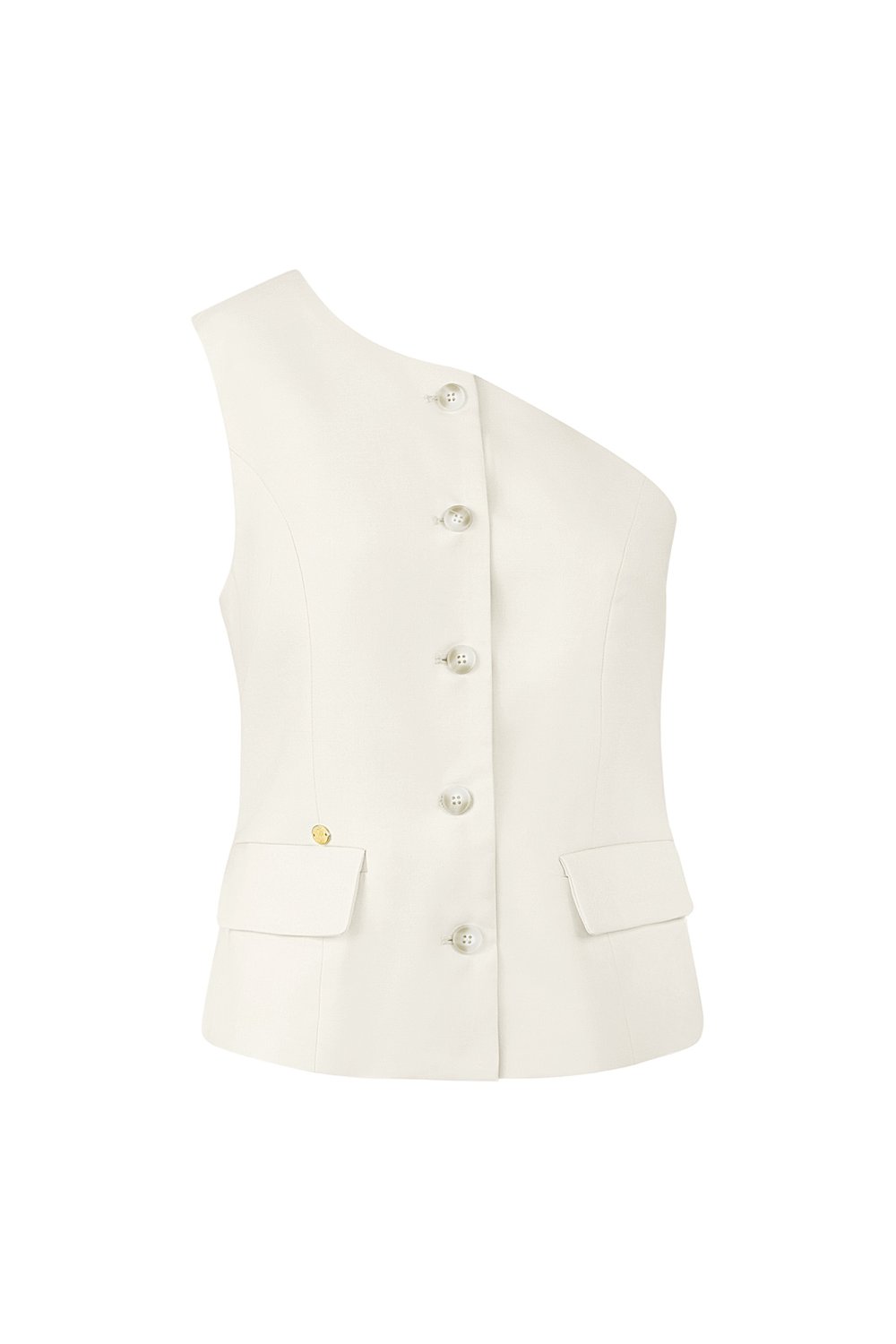 Schulterfreie Weste – Creme  