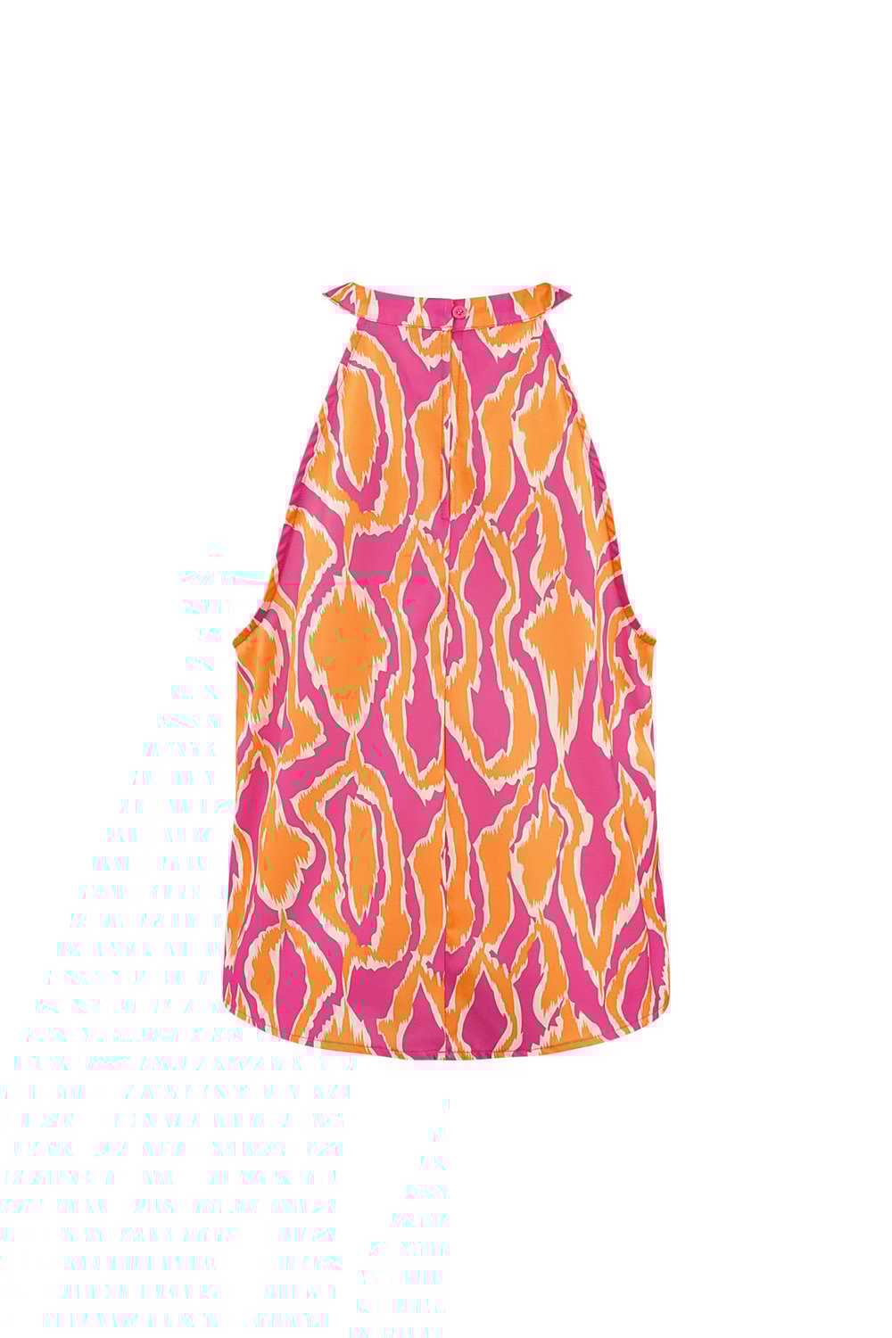 Buntes Neckholder-Top mit Aufdruck - Orange/Rosa  Bild2