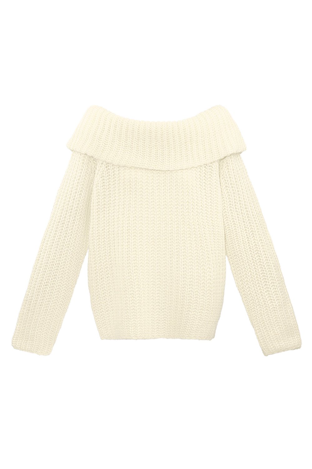 Knitted off-the-shoulder sweater