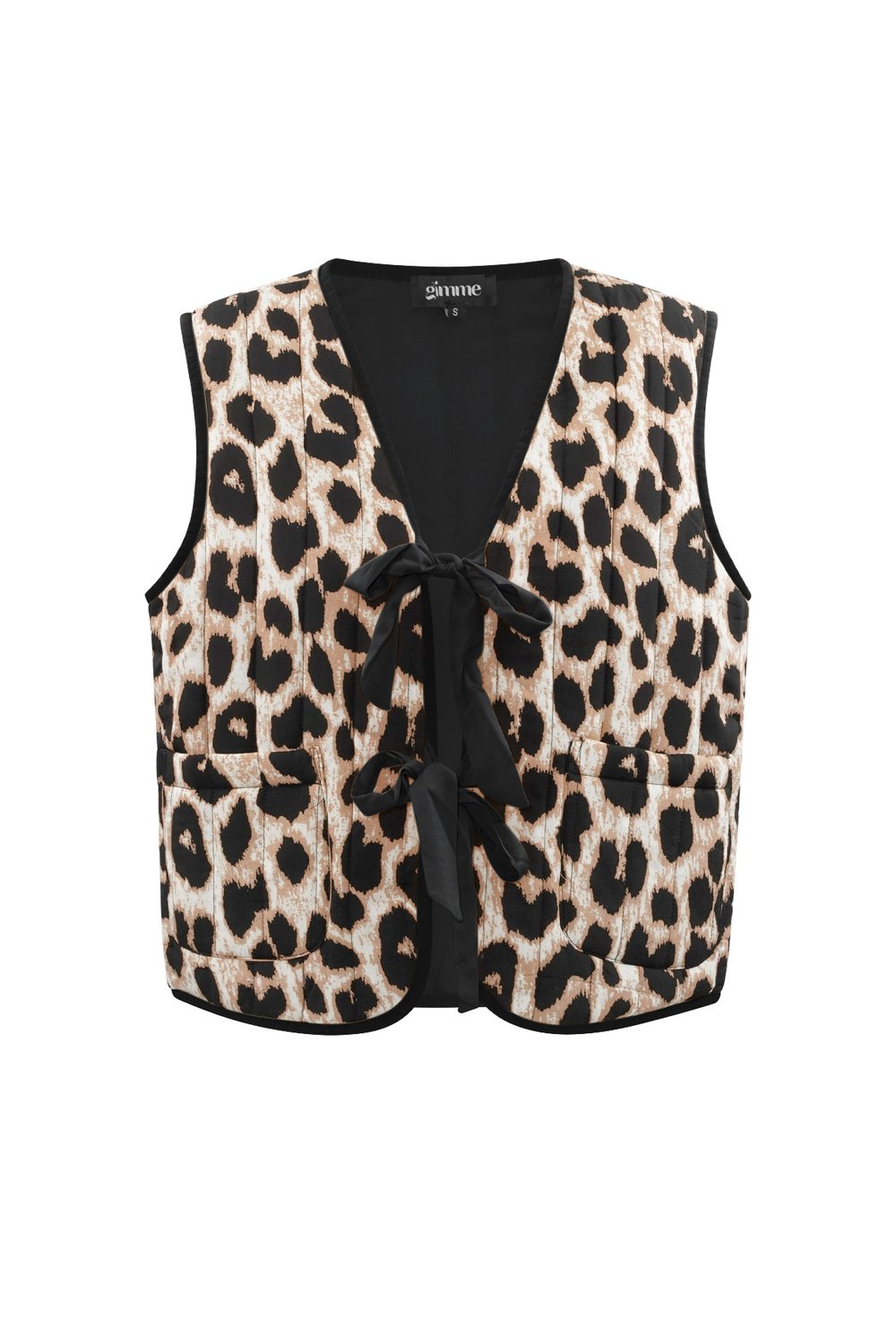 Gilet with bows and leopard print 