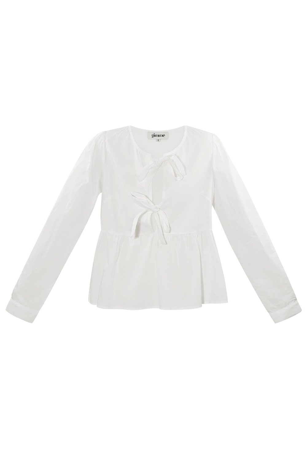 Top peplum de manga larga con lazos 