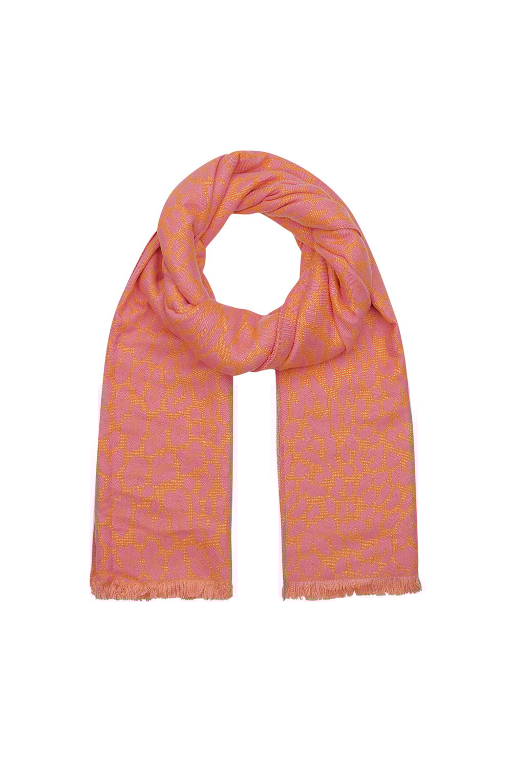 Winter scarf leo lover - orange pink