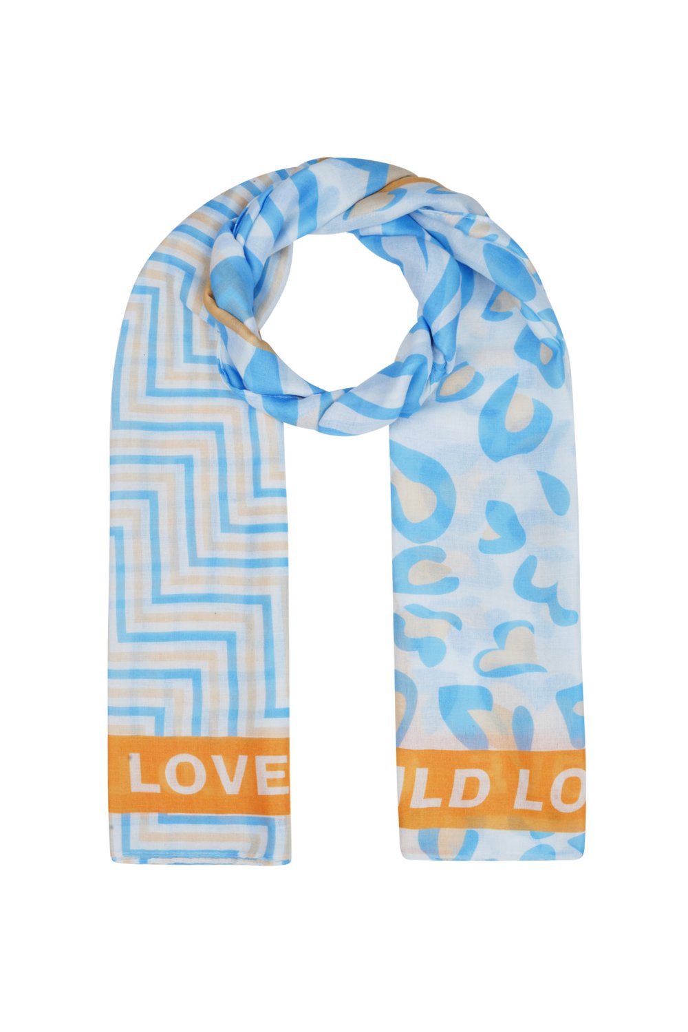 Colorful scarf wild love - Orange & pink