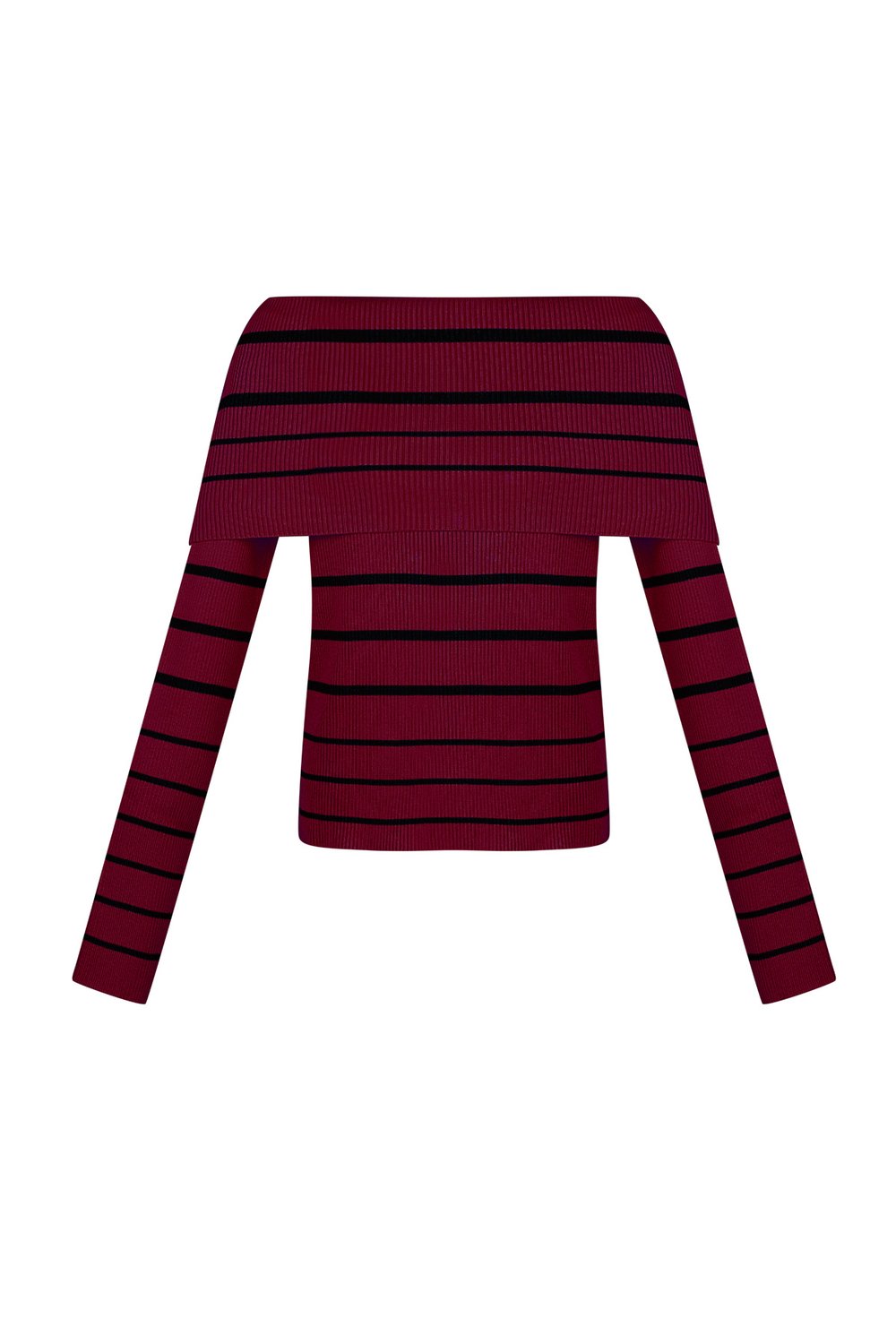 Striped off shoulder top - Black & red Picture3