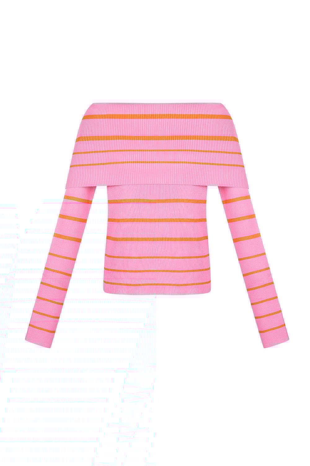 Striped off shoulder top - Black & red 