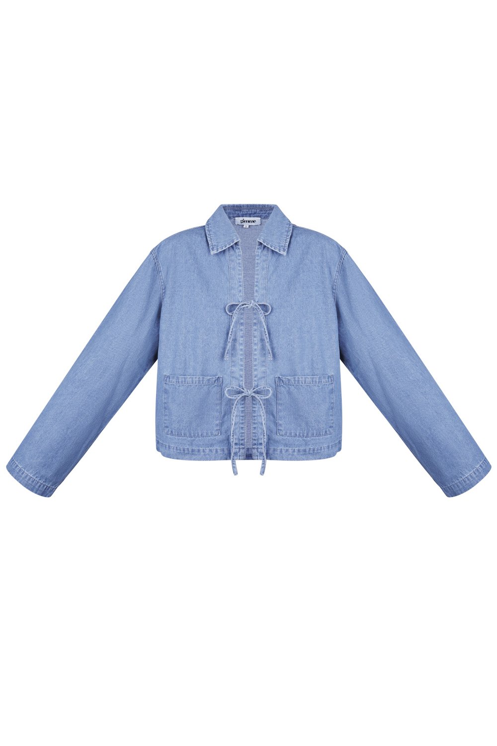 Denim jacket with bows