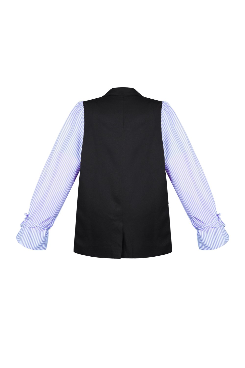 Blazer with striped blouse sleeves - black & blue h5Picture6