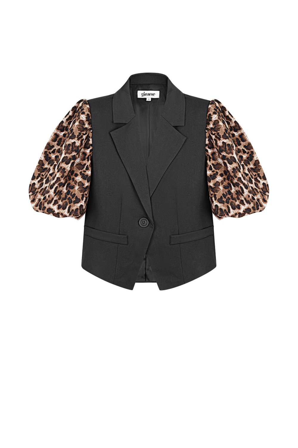 It girl blazer with panther sleeves - Brown black 