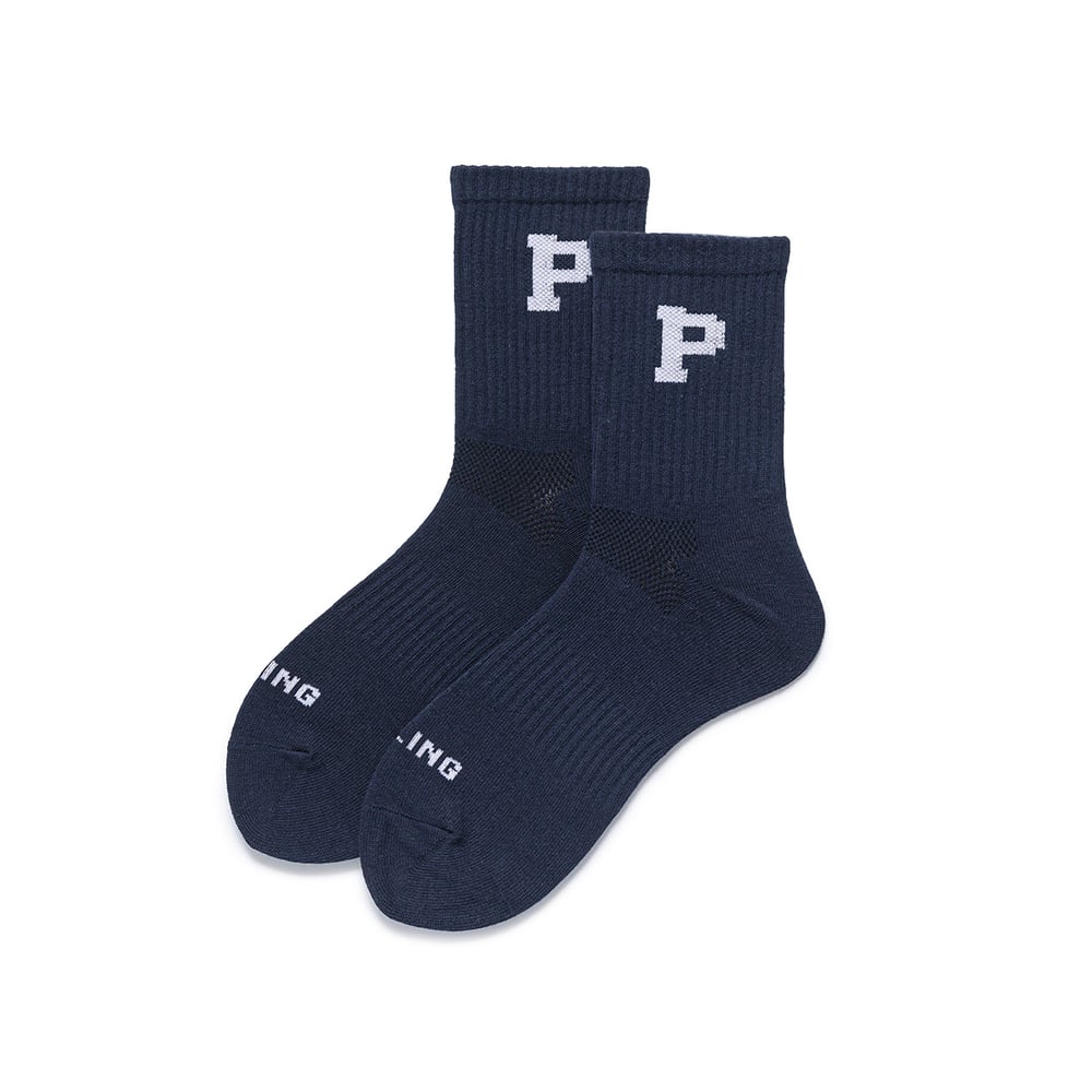 1 Paar vielseitige Damensocken aus Baumwolle mit Buchstabendruck bis zur Mitte der Wade Bild2