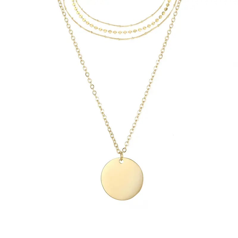 Light Luxury Multi - layer Chain Gold - colored Stainless Steel Women's Necklaces h5Picture2
