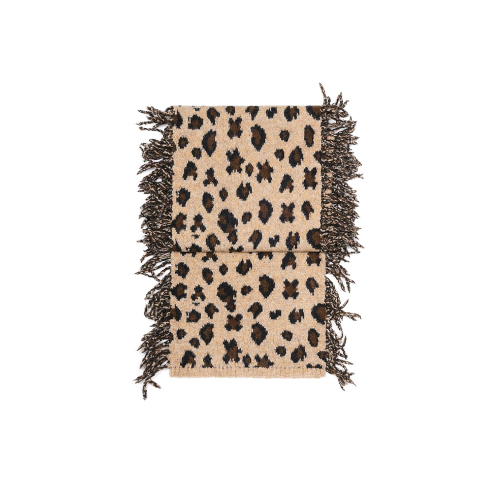 1 Piece Leopard Print Tassels Wool Women's Winter Scarves h5Picture4