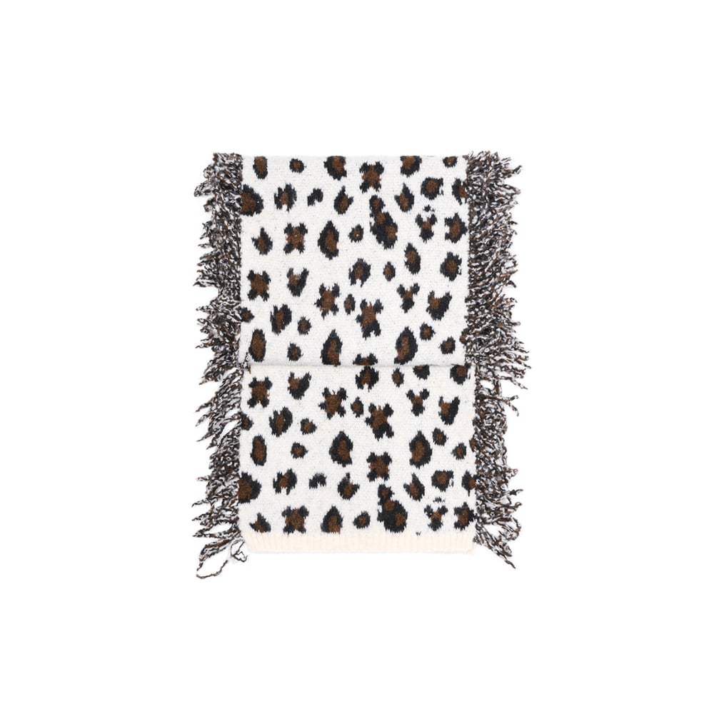 1 Piece Leopard Print Tassels Wool Women's Winter Scarves h5Picture7