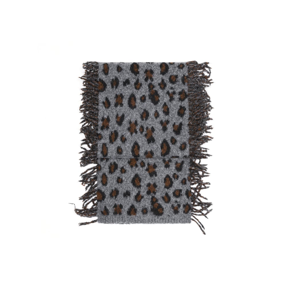 1 Piece Leopard Print Tassels Wool Women's Winter Scarves h5Picture3