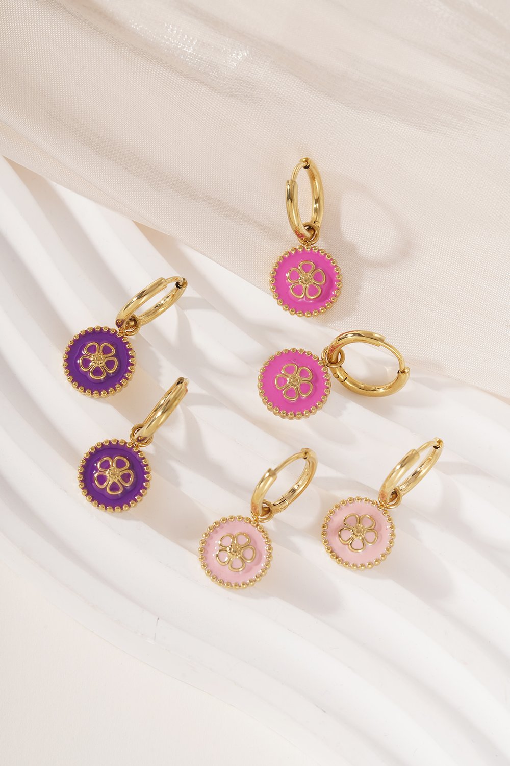 Stainless Steel Drop Earrings Flower Casual Daily Simple Series Women's jewelry Picture3