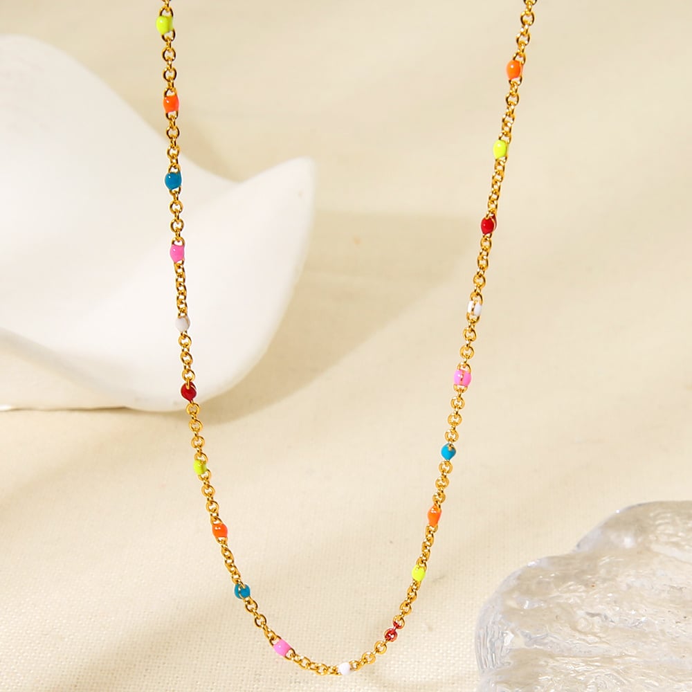 Light Luxury and Sweet Multi - colored DIY Stainless Steel Bead Cha Picture6