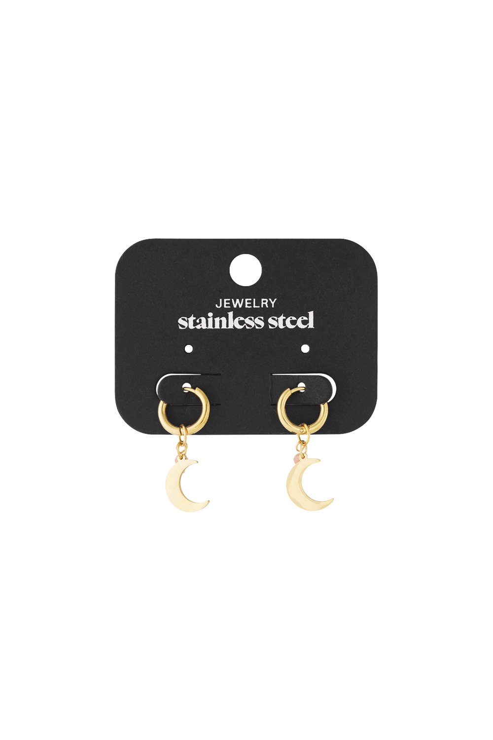Earrings with moon charm and coloured bead Picture4