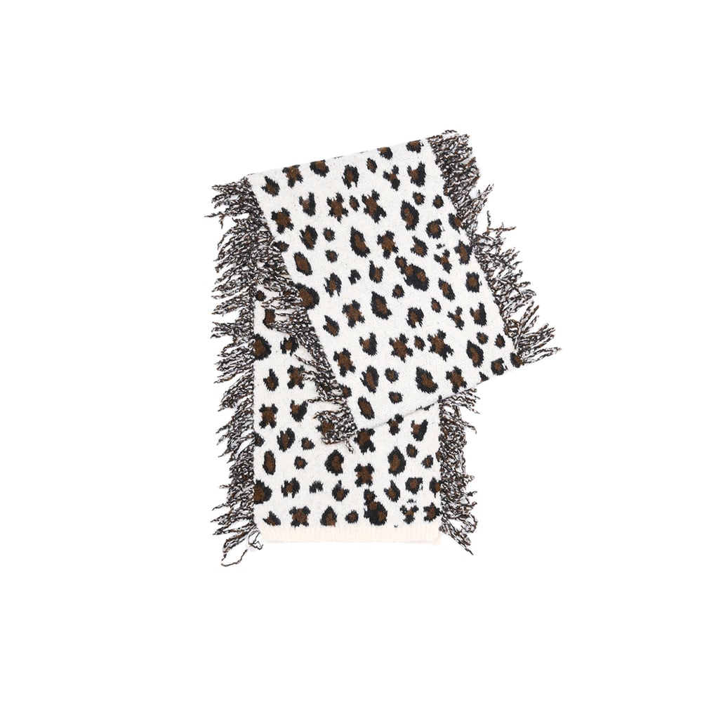 1 Piece Leopard Print Tassels Wool Women's Winter Scarves h5Picture6