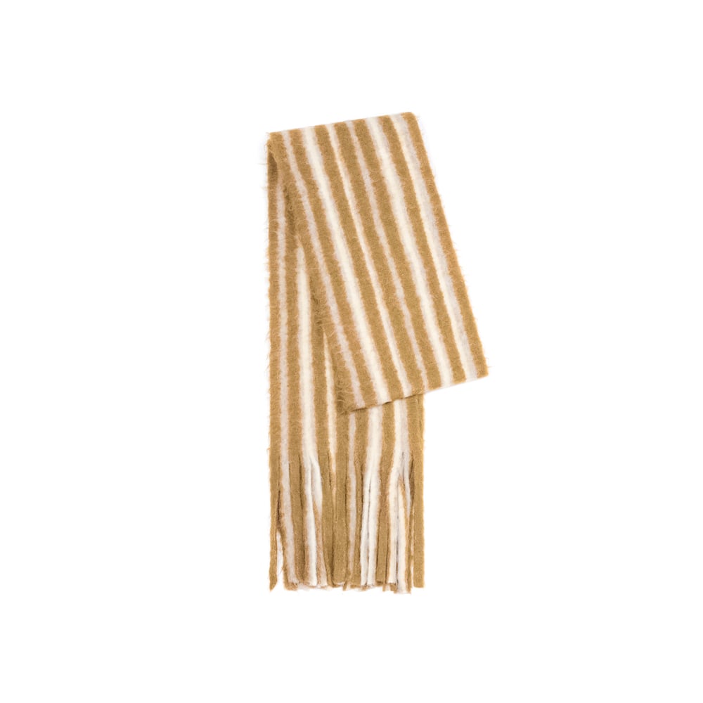 1 Piece Wool & Polyester Tassel Color-blocked Striated Winter Scarf h5Picture4
