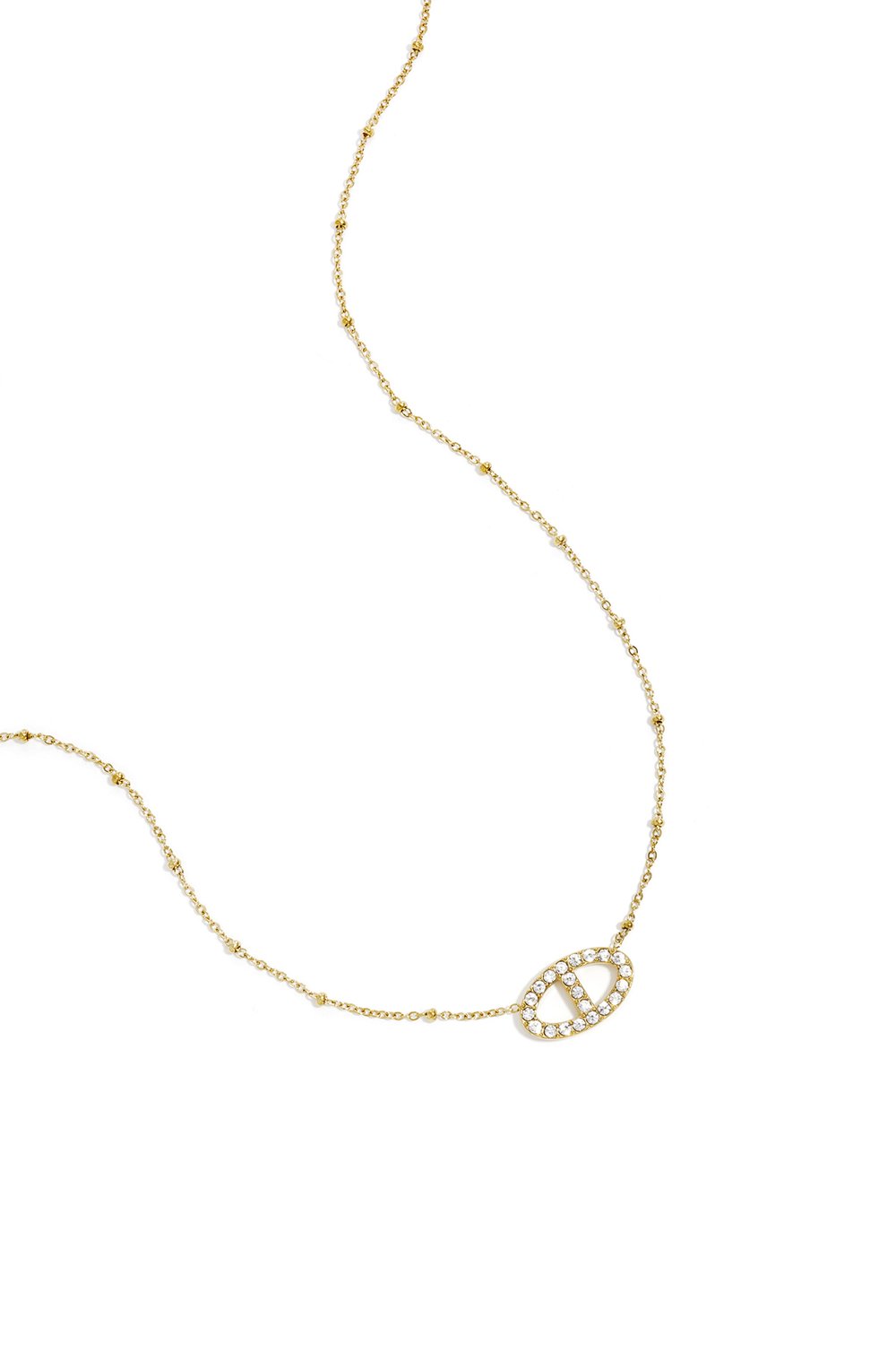 Halskette mit verziertem ovalen Anhänger