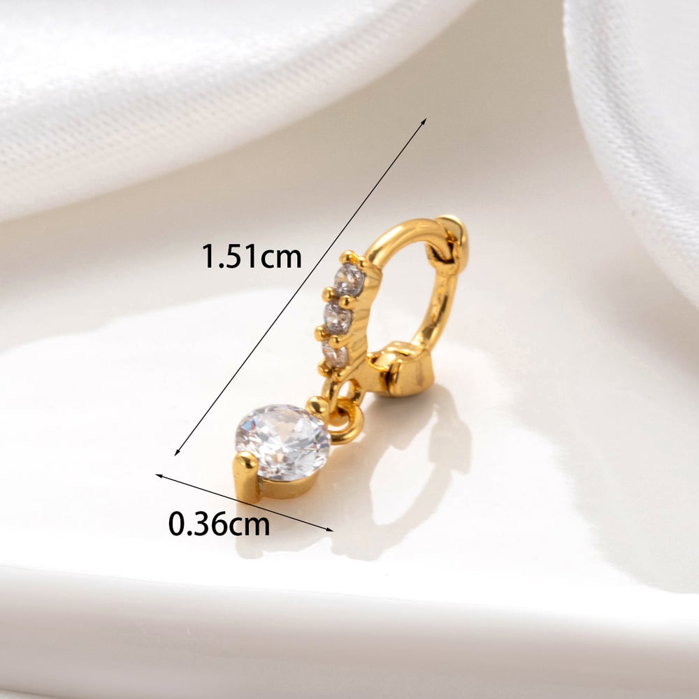 1 Piece Simple Series Classic Geometric Copper No Plating Material Zircon Women Hoop Earrings