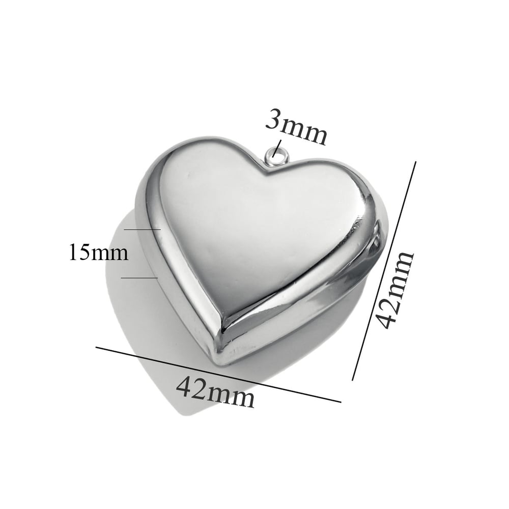 1 Pair Simple Series Simple Heart Stainless Steel Women Pendants