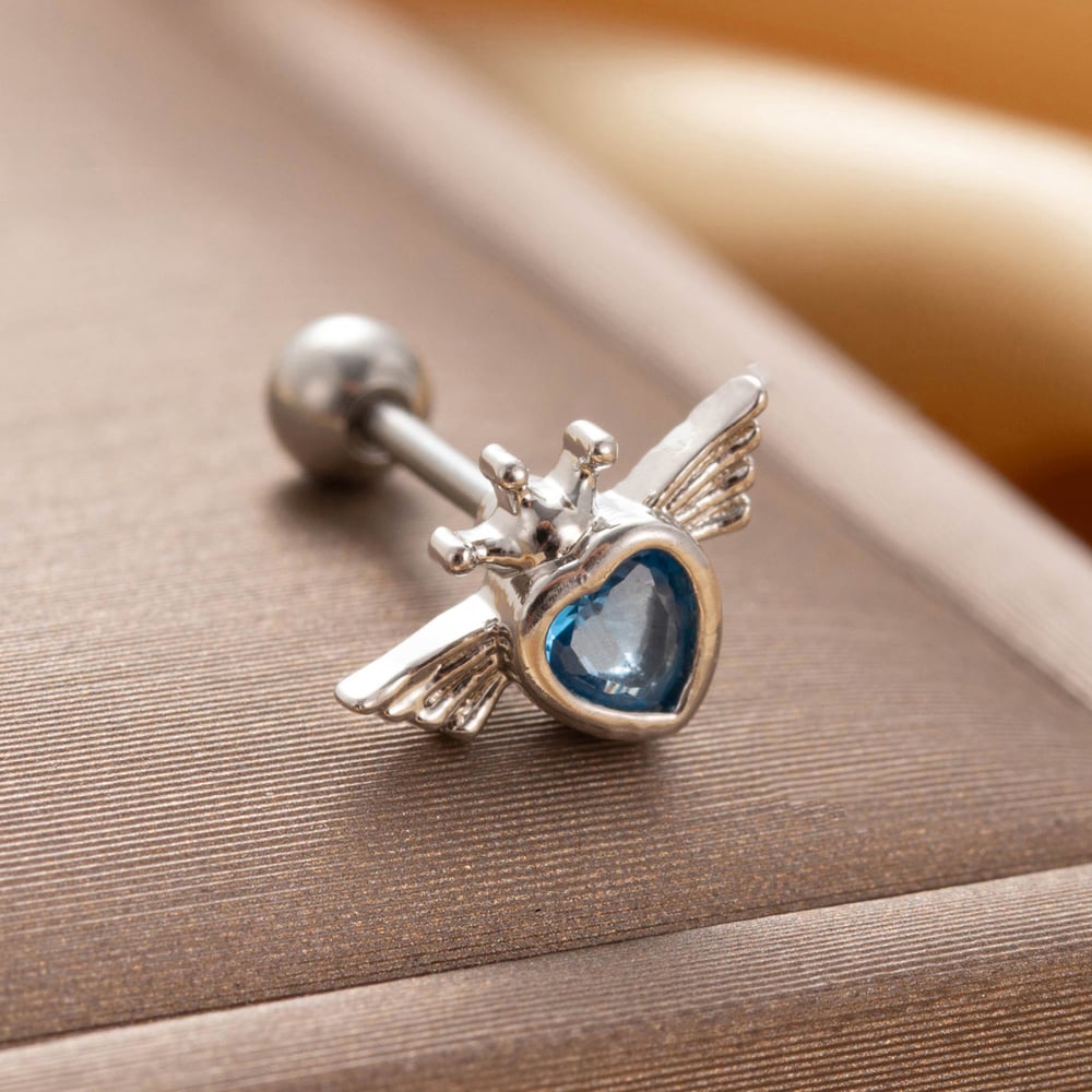 1 Piece Simple Series Simple Heart Titanium Steel No Plating Material Zircon Women Stud Earrings