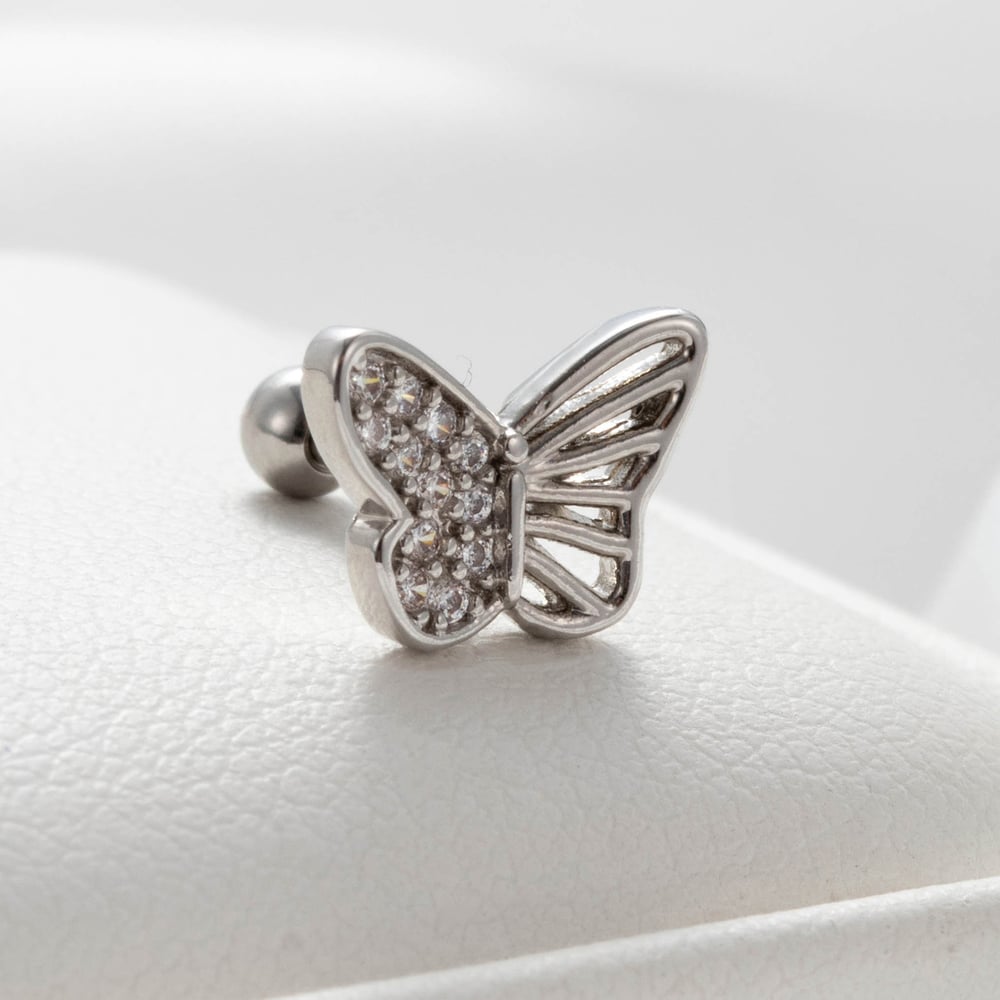 1 Piece Simple Series Simple Animal Titanium Steel No Plating Material Zircon Women Stud Earrings Picture2