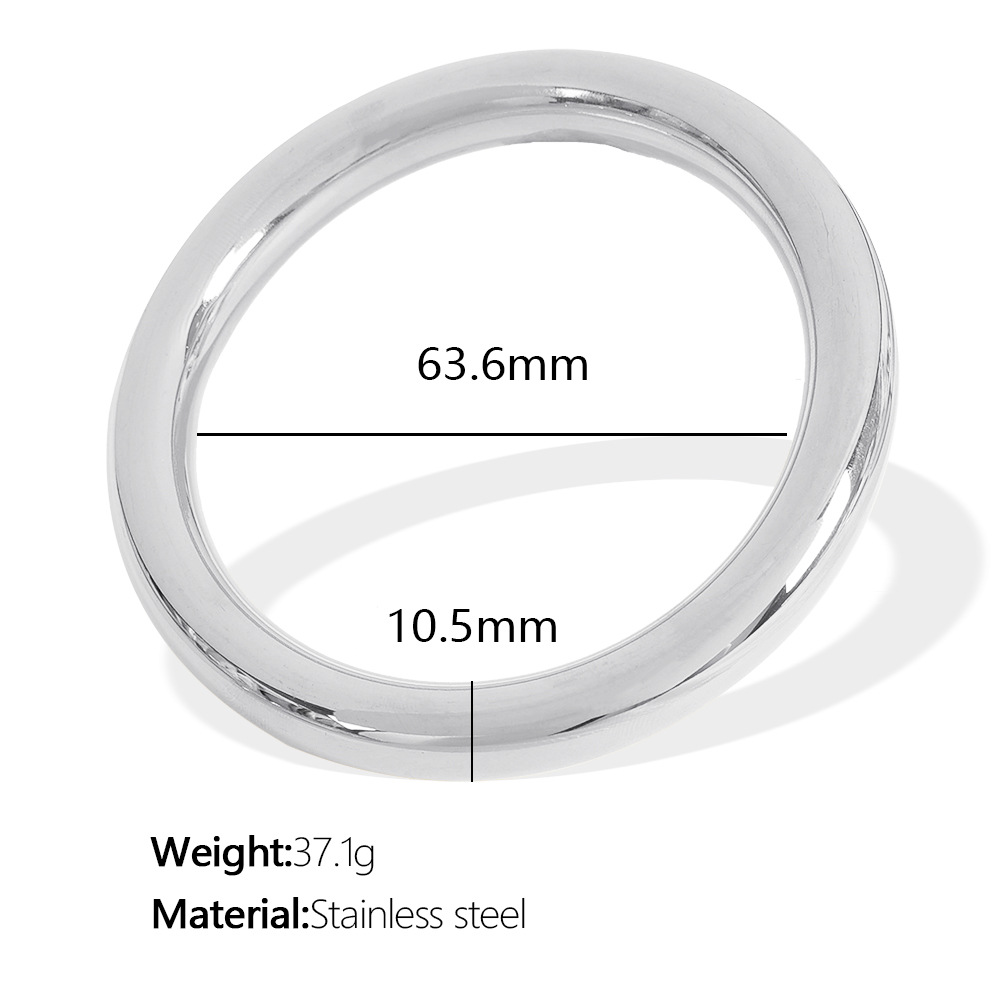 1 piece simple series simple solid color stainless steel  gold plated women bangles
