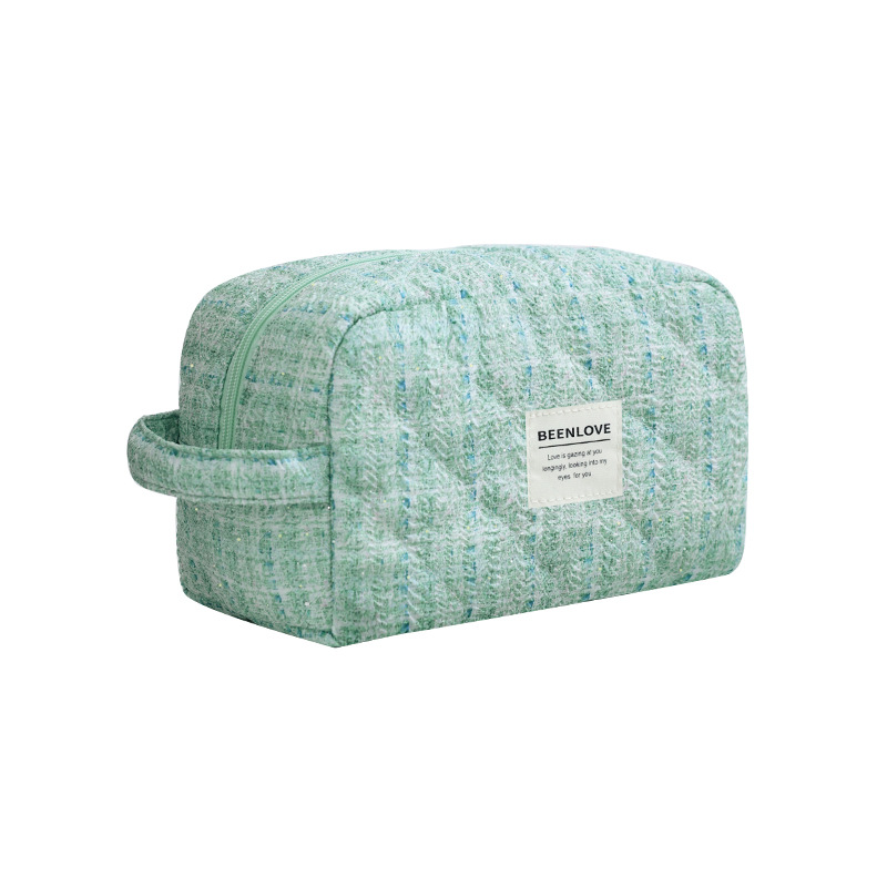 1 Piece Simple Sweet Style Patchwork Polyester Women Makeup Bag 