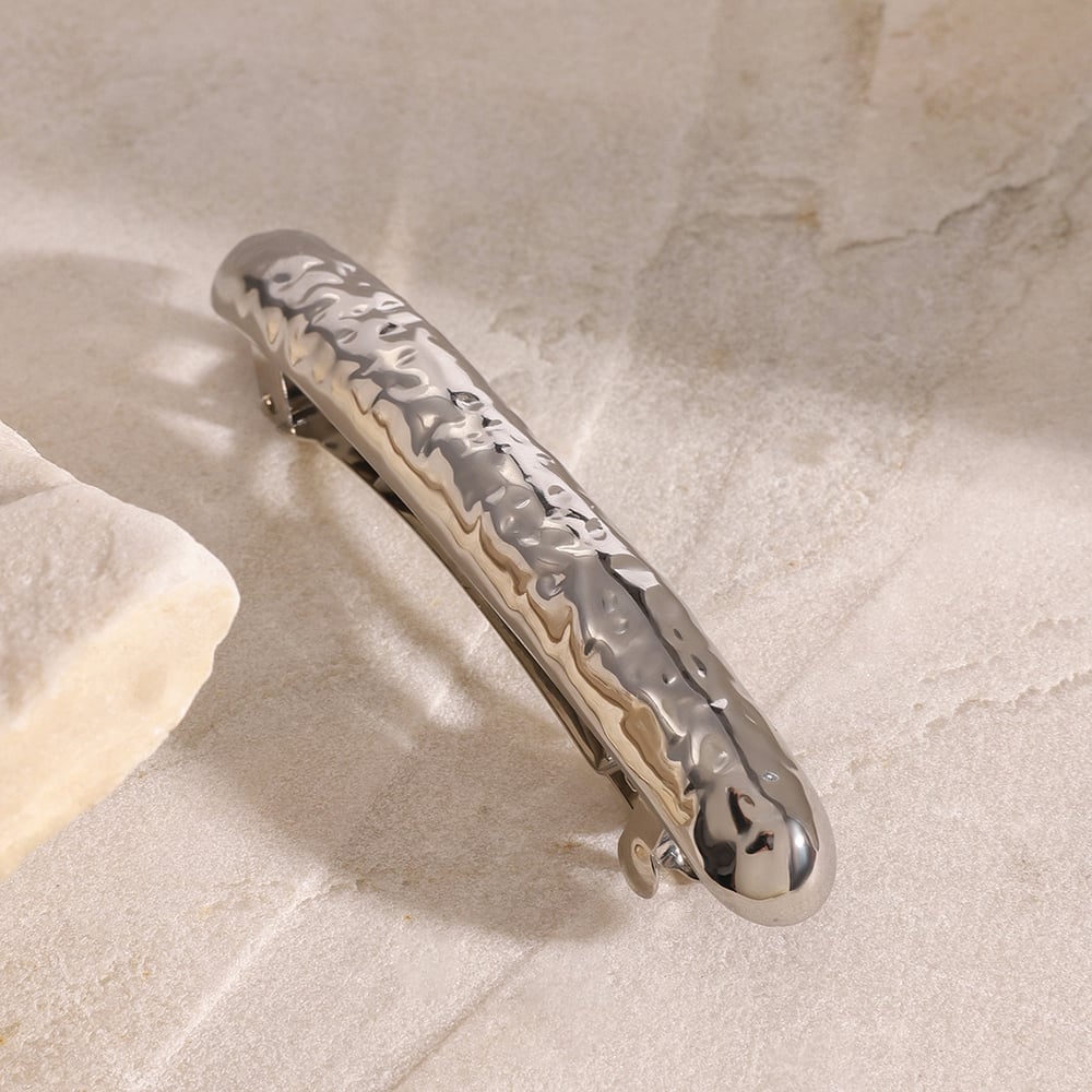 1 pair simple series daily geometric stainless steel  gold plated women hair clips