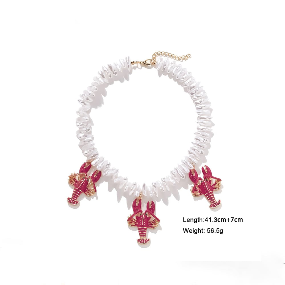 Vacation Alloy Lobster Pendant Necklaces