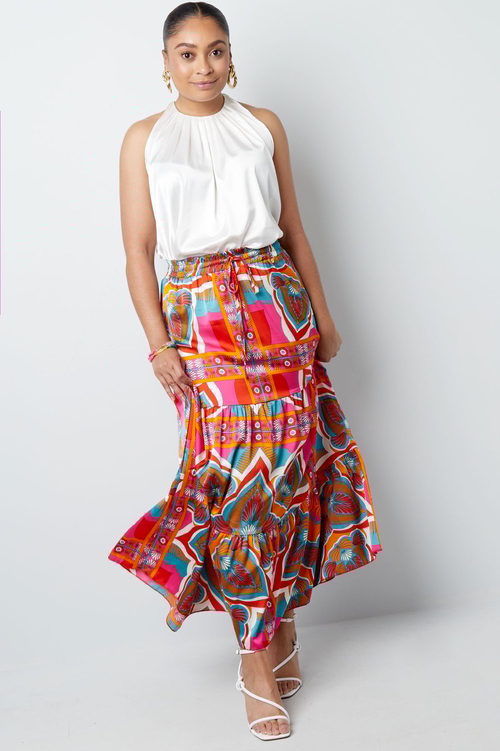 Maxi falda estampado feliz - verde/morado Imagen4