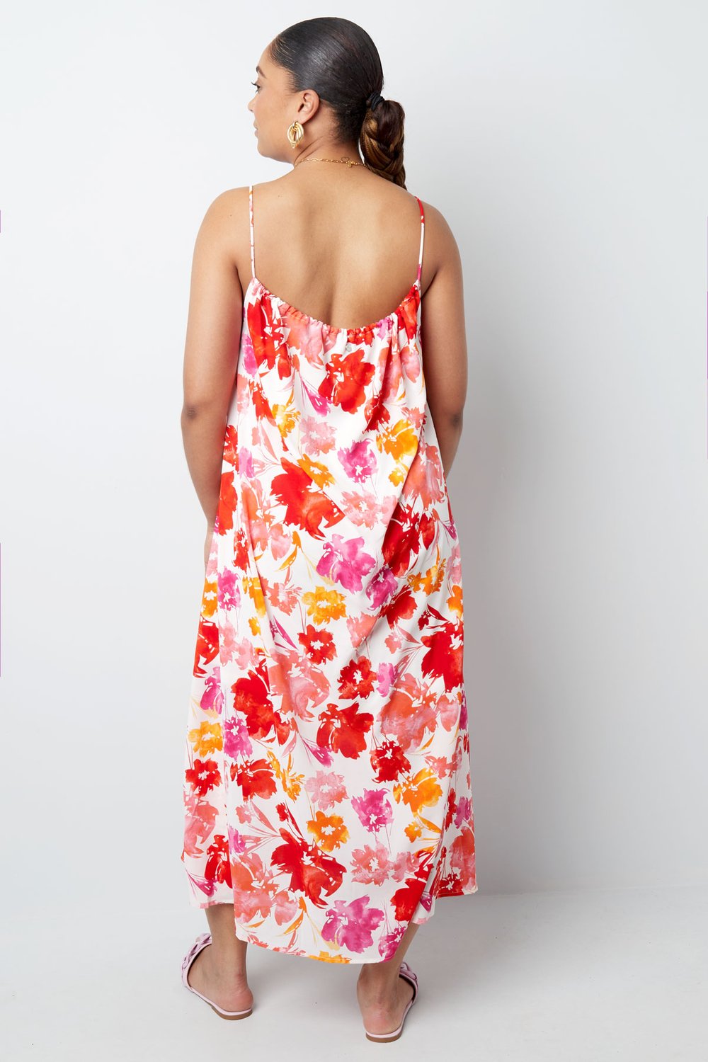 Kleid Blumendruck - rosa/orange Bild8
