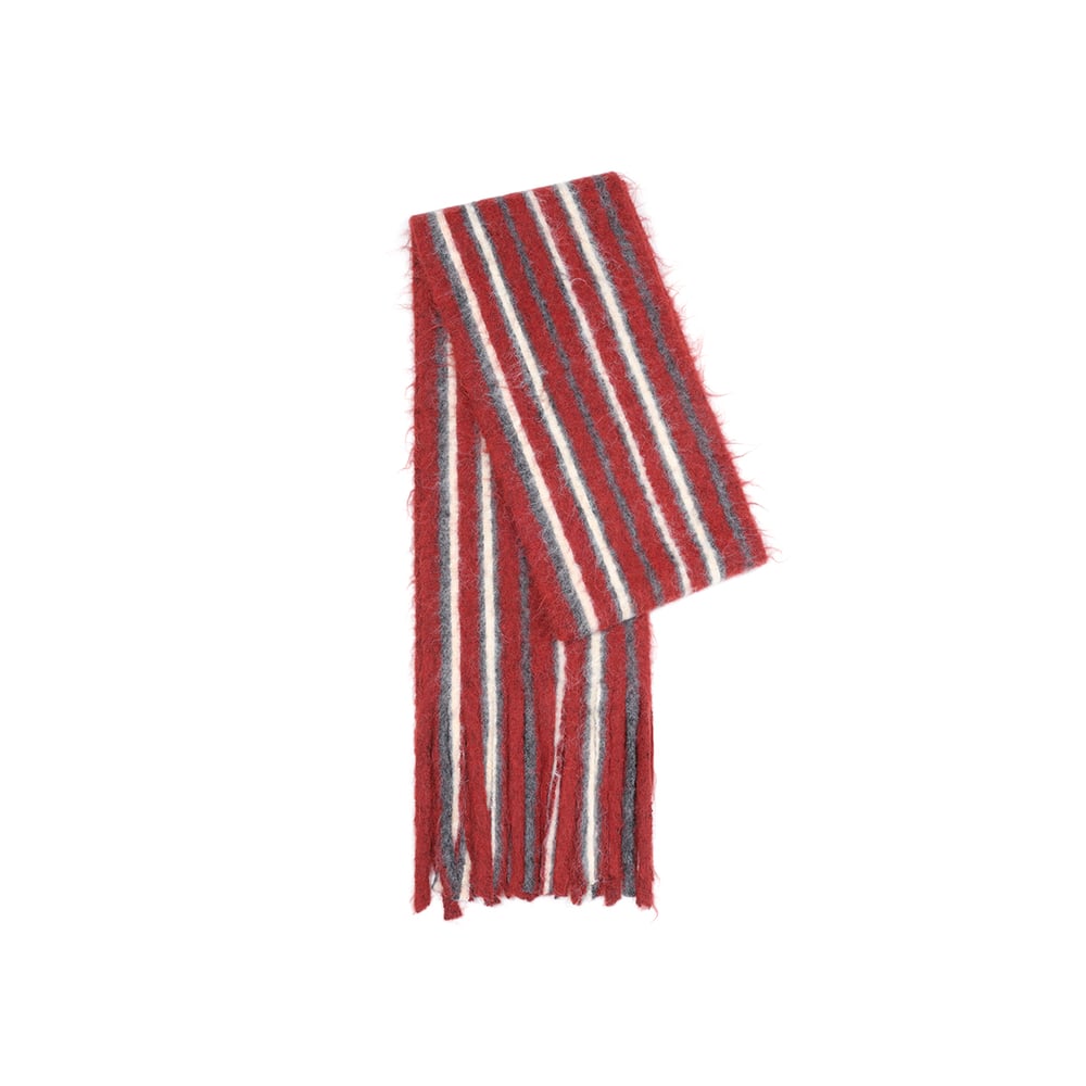 1 Piece Wool & Polyester Tassel Color-blocked Striated Winter Scarf h5Picture3