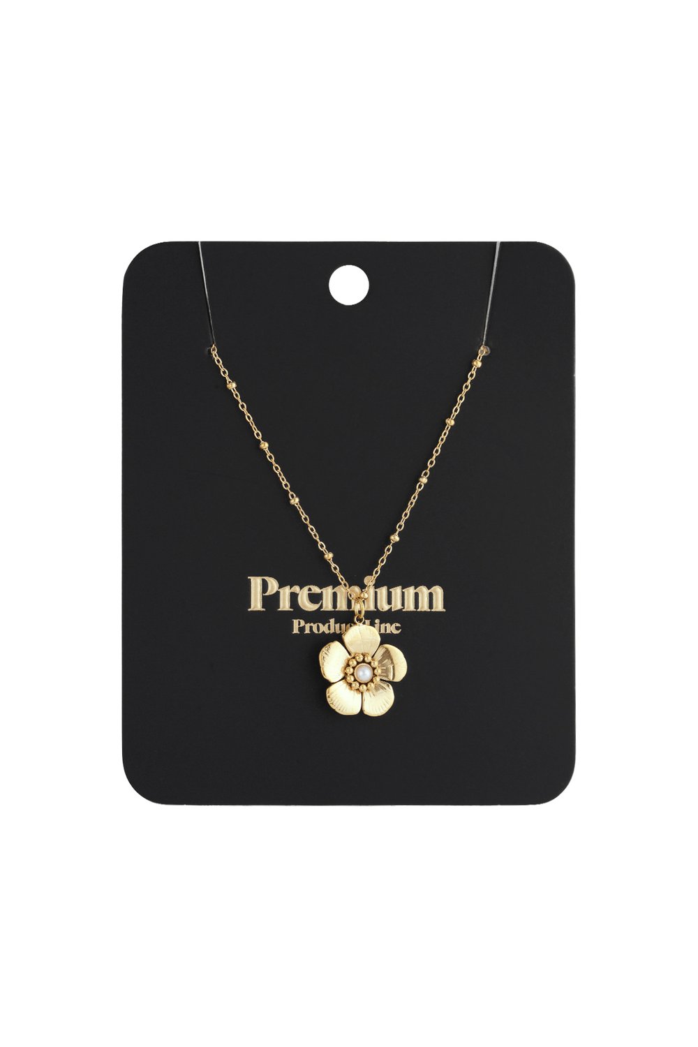 ball necklace with flower pendant and pearl h5Picture5